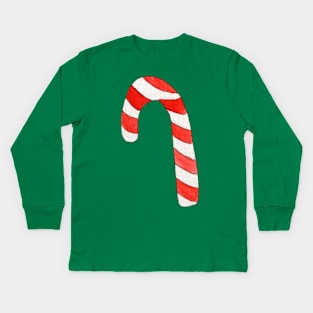 Christmas Candy Cane Kids Long Sleeve T-Shirt